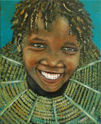 Afrikaans meisje met kraag
